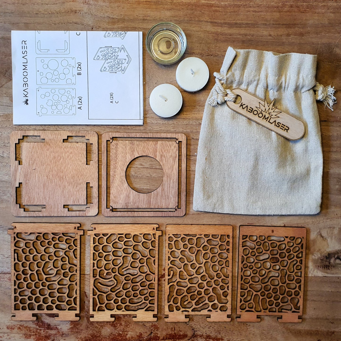 Summer Safari waxinelichthouder - kaboomlaser