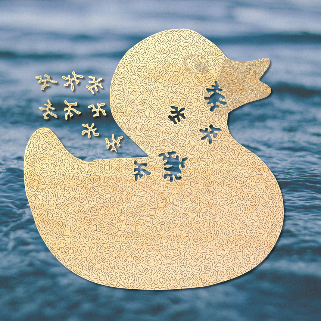 Badeend | Houten Puzzel  | Chaos serie - 400 stukjes