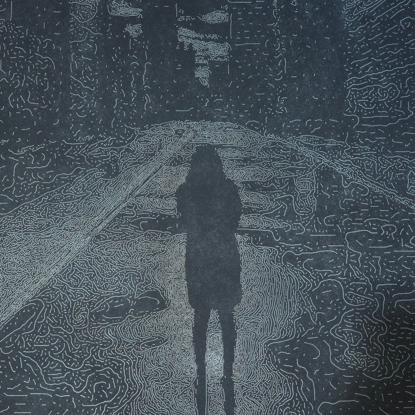 Houtgravure "When the lights go out"