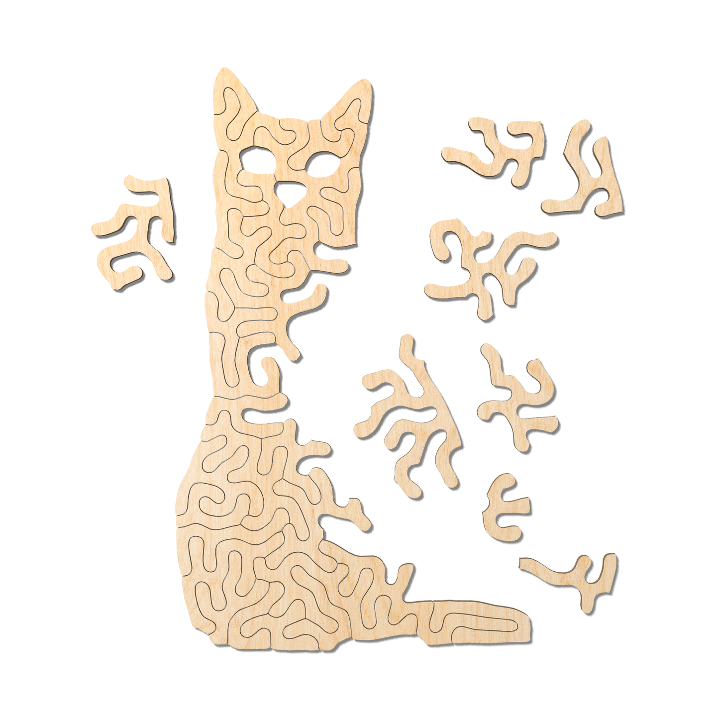 cat | Wooden Children's Puzzle | Entropy series | 35 pieces